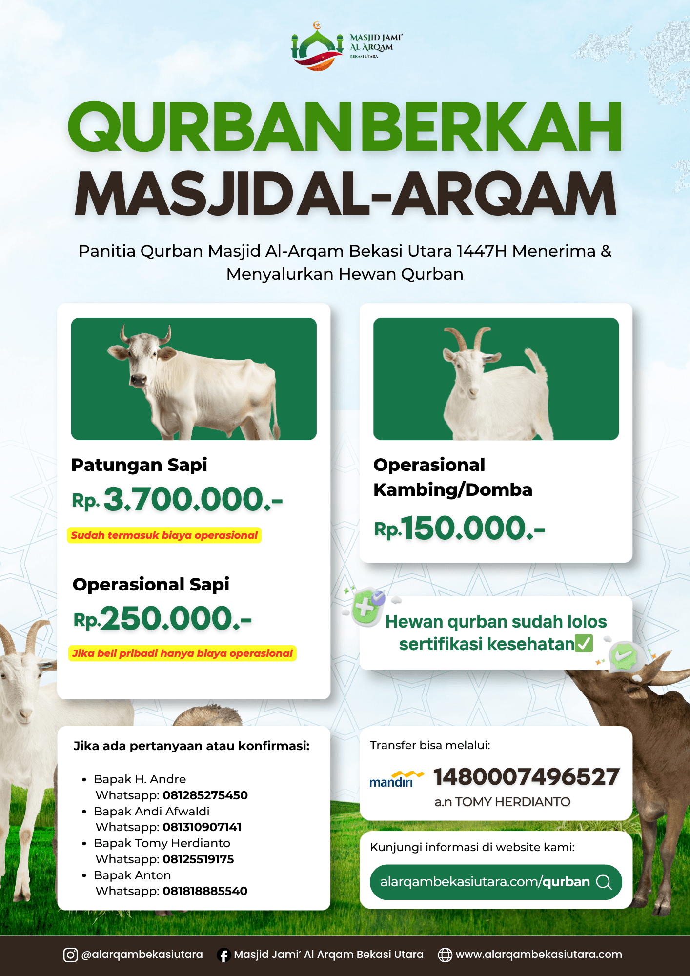 Pamflet Qurban Berkah Masjid Al-Arqam